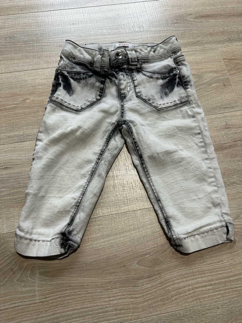 BONGO girls Washed Denim Shorts - Gray & Black Accents